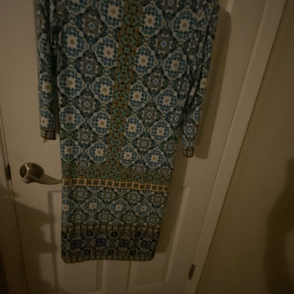 Elegant Blue Patterned Dress